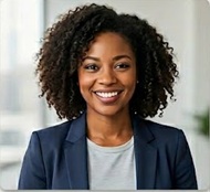 Sarah J. Williams smiling in a navy blazer.